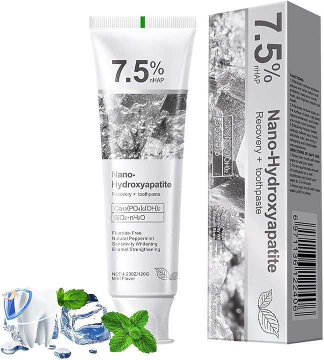 7.5% Nano Hydroxyapatite Fluoride Toothpaste for Teeth Whitening
