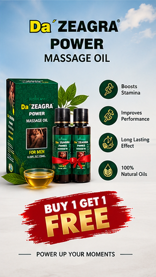 Da’ ZEAGRA POWER Massage Oil for Men – Premium 25ml Oil | Buy 1 Get 1 Free