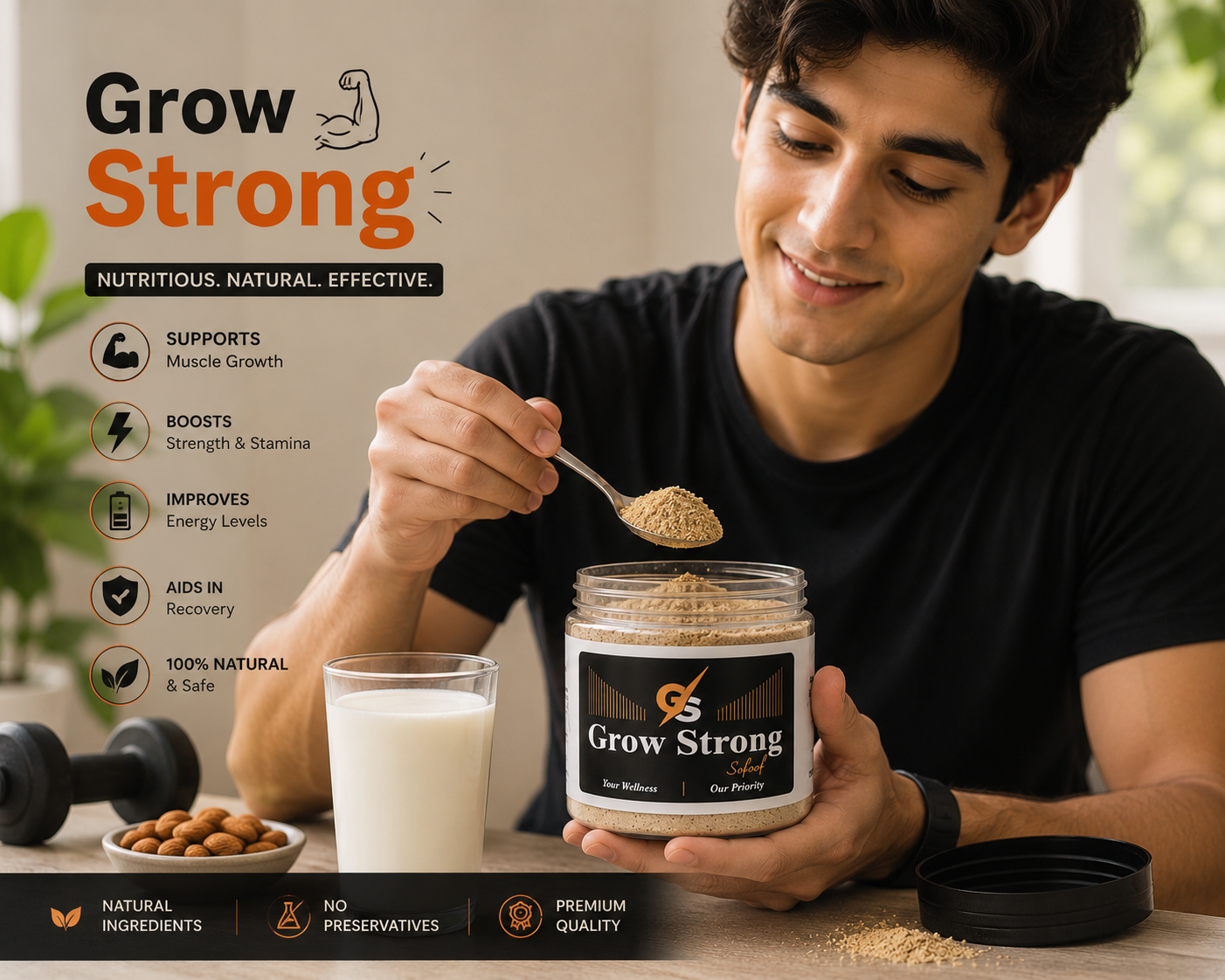 Grow Strong™ – Premium Herbal Wellness Formula for Vitality, Stamina & Performance Support