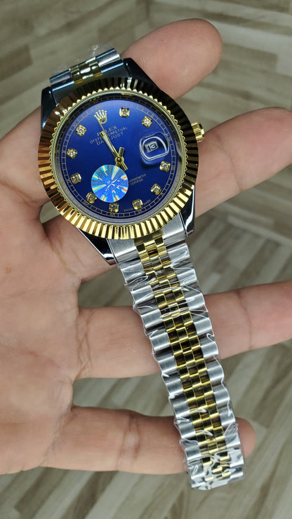 Luxury lue and Golden Chronograph Men's Watch