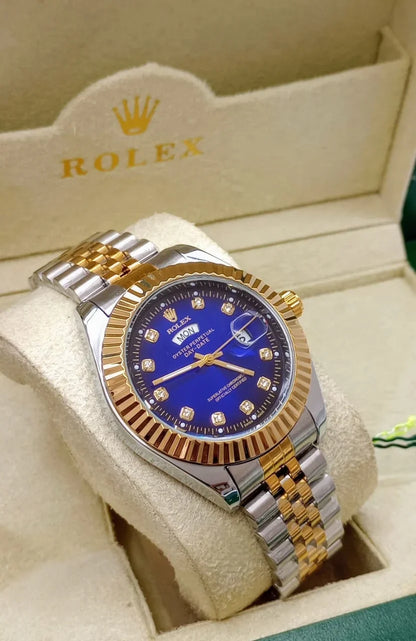 Luxury lue and Golden Chronograph Men's Watch