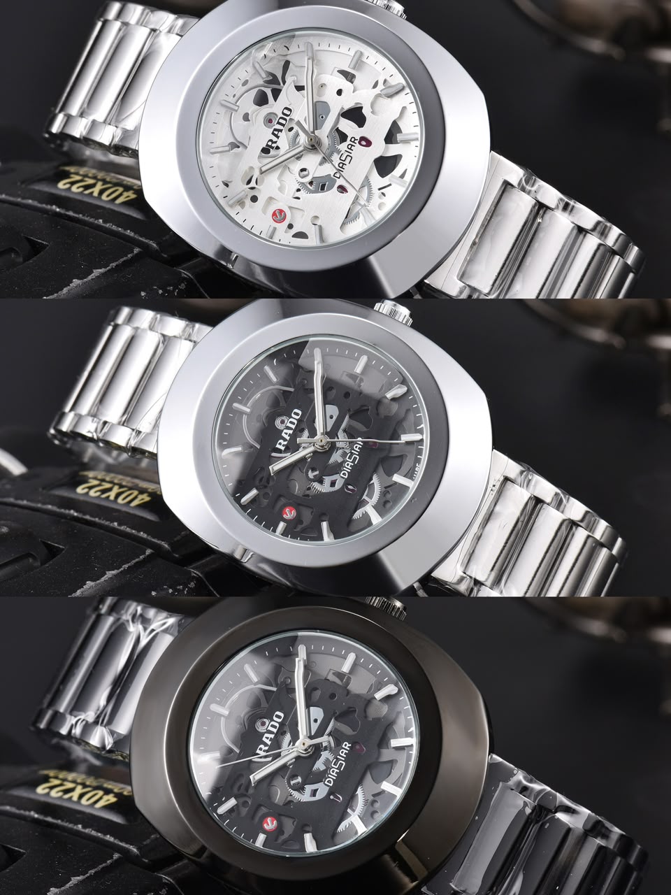 Rado Men’s Skeleton Automatic Watch – Silver & Gold Collection **ساعة رادو للرجال أوتوماتيكية بهيكل مكشوف – مجموعة الفضي والذهبي**