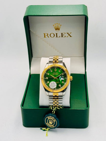 Luxury Green and Golden Dial Chronograph Watch