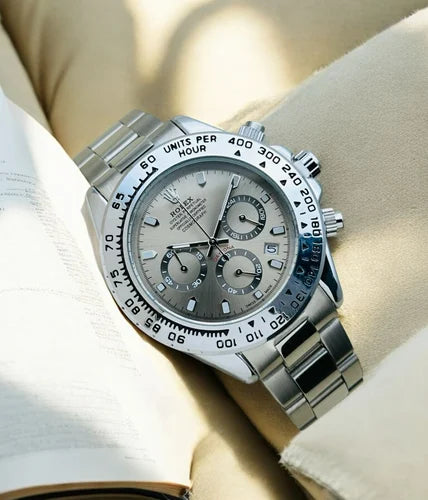 Luxury Silver Dial Chronograph Watch